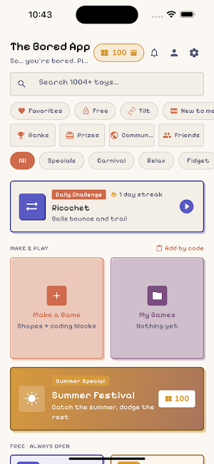 The Bored App: Creator Pro Screenshot 0