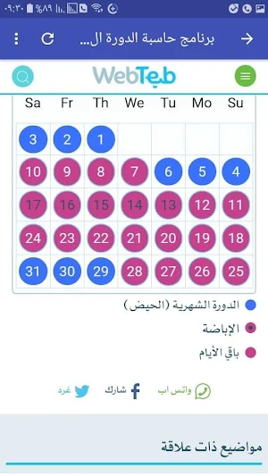 كيفية حساب الدورة الشهرية Screenshot 1