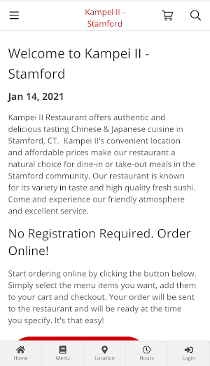 Kampei II - Stamford Online Ordering Screenshot 2