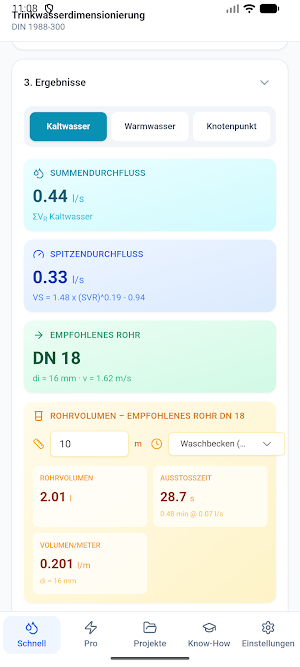 Trinkwasserdimensionierung Screenshot 0