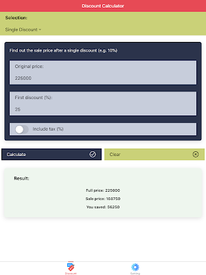 Sale Discount Calculator - Percent Off & Sales Tax Screenshot 3