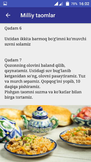 Milliy taomlar Screenshot 2