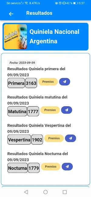 Loterias Argentina Screenshot 2