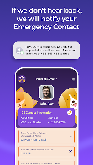Safety Check Ins, Paws QuiVive Screenshot 2