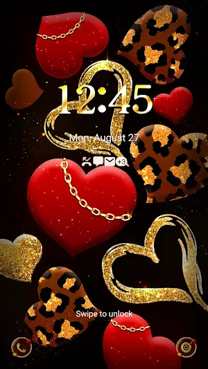 Lovely Gold Heart - Wallpaper Screenshot 1