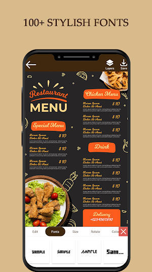 Menu Maker - Vintage Design Screenshot 2