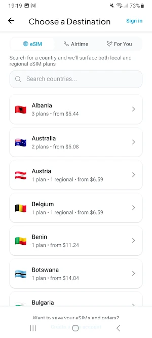 Click Mobile – eSIM & Airtime Screenshot 1