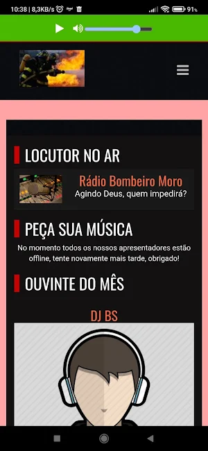 Site Bombeiro Moro Screenshot 2