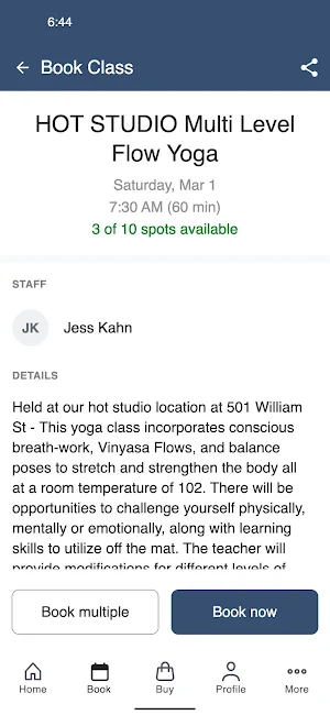 Dragonfly Yoga Studio Screenshot 2