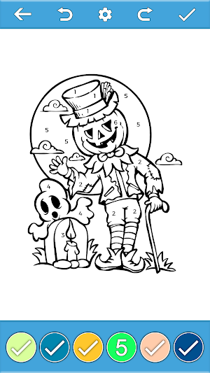 Halloween Coloring By Number Screenshot 3