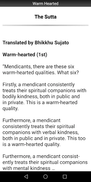 Warm Hearted Sutta - Buddhism Screenshot 1