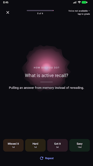 Cue: Hands-Free Flashcards Screenshot 2