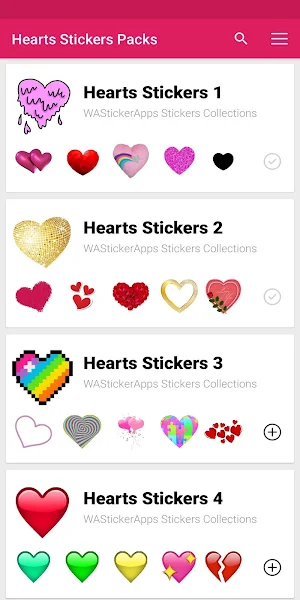 New hearts stickers WAStickerApps Screenshot 0