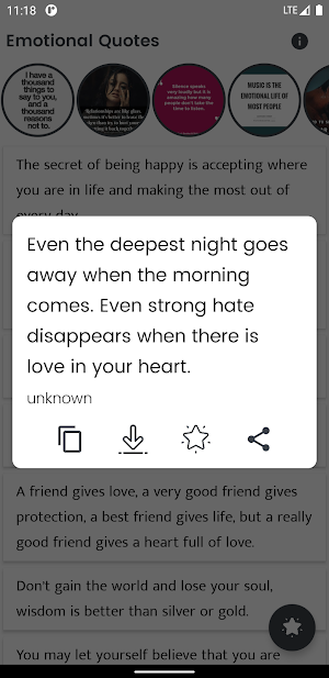 Emotional Quotes and Sayings Screenshot 1