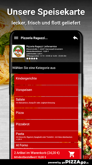 Pizzeria Ragazzi Lieferservice Screenshot 3
