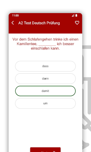 A2 Test Deutsch Prüfung Screenshot 3