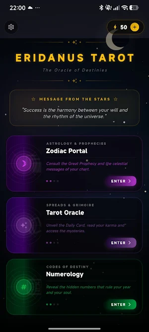 Eridanus Oracle: Tarot & Stars Screenshot 0