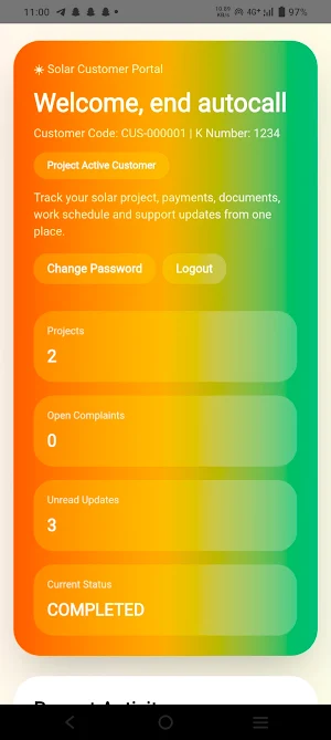Aditya Solars Customer Screenshot 1