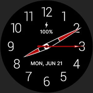Black Analogue X Watch Face Screenshot 3