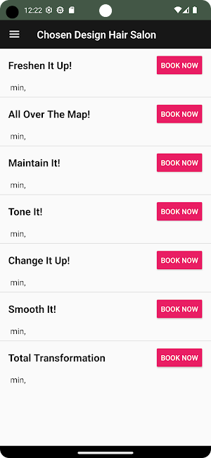 Chosen Design Hair Salon Screenshot 1