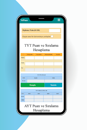 YKS Puan ve Sıralama Hesaplama Screenshot 1