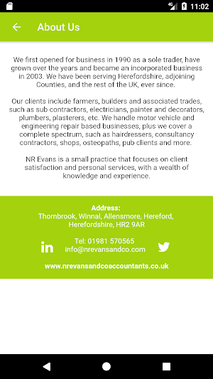 NR Evans Accountants Screenshot 1