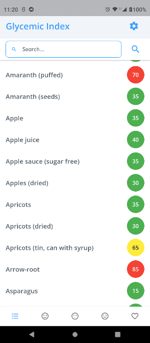 Glycemic Index Screenshot 1