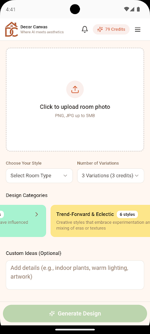 Decor Canvas: AI Room Design Screenshot 0