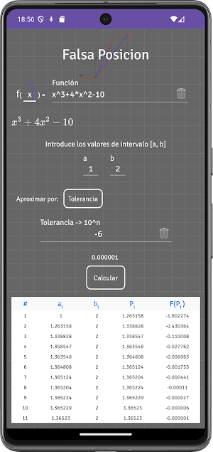 Numerical Methods: Calculator Screenshot 3