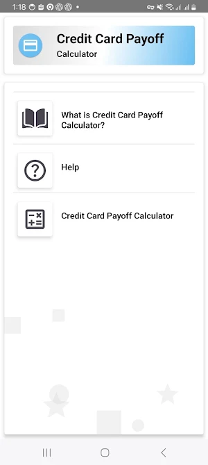 Credit Card Payoff Calculator Screenshot 0