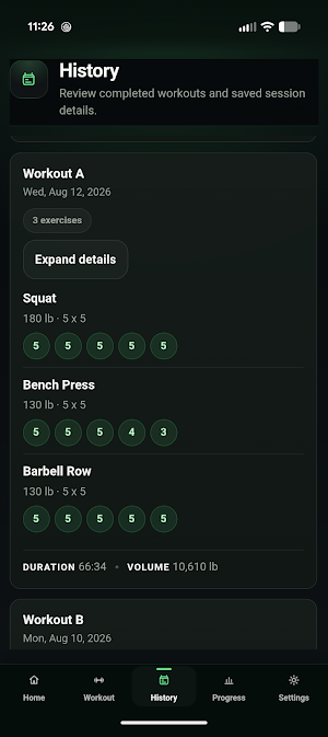 OpenStrength Screenshot 2