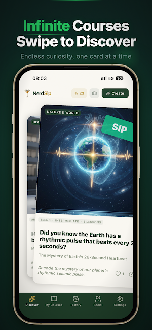 Nerdsip - Micro Learning App Screenshot 1