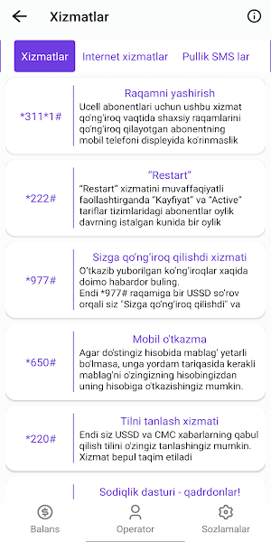 USSD kodlar Official Screenshot 2