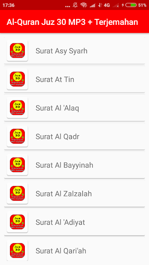 Al-Quran Juz 30 MP3 Offline + Terjemah Screenshot 2