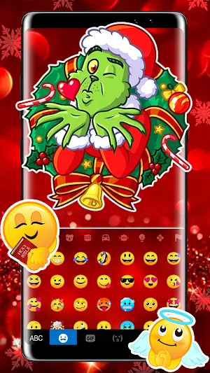 Happy Red Christmas Keyboard Background Screenshot 2