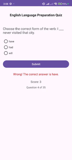 English Language Preparation Screenshot 1