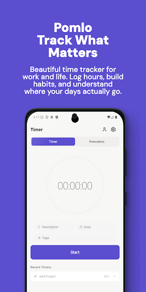 Pomlo - Project & Goal Tracker Screenshot 0
