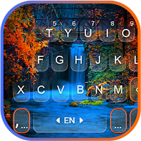 Autumn Waterfall Keyboard Background