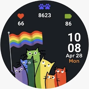 Pride Cats Animated Watch Face Screenshot 0
