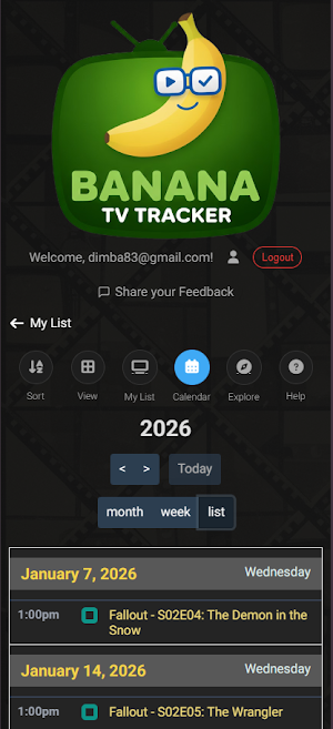 Banana TV Tracker Screenshot 2
