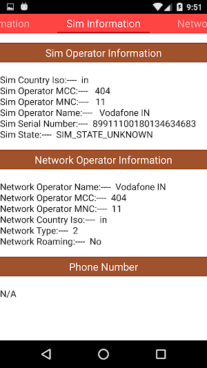 Phone & Sim Info Screenshot 1