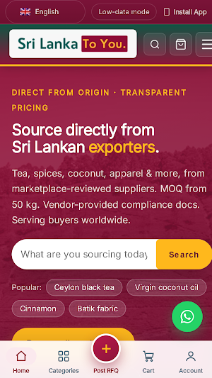 SriLankaExport: B2B Sourcing Screenshot 0