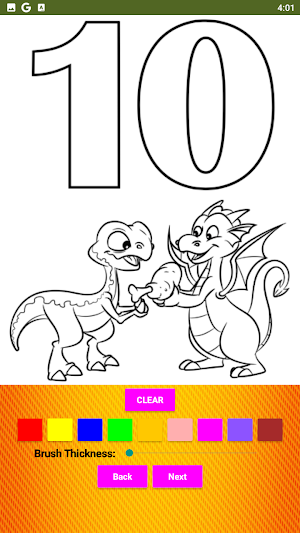 Dino & Dragon Numbers Coloring Screenshot 1