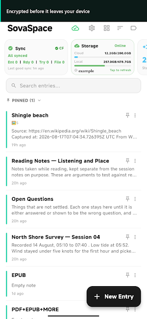 SovaSpace: Encrypted Workspace Screenshot 0