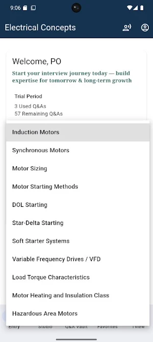 Electrical Engg O&G Interview Screenshot 2