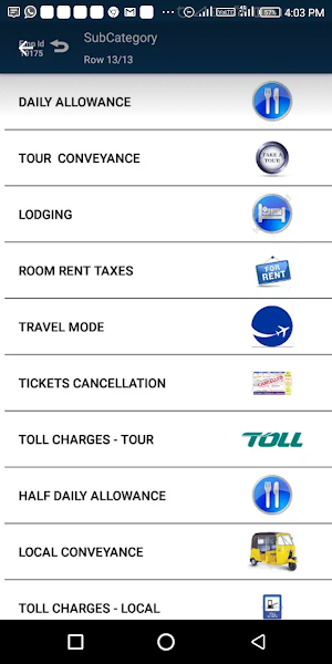 NTS Mobile expenses applicatio Screenshot 2