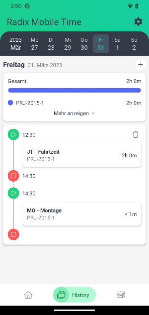 Radix Mobile Time Screenshot 1