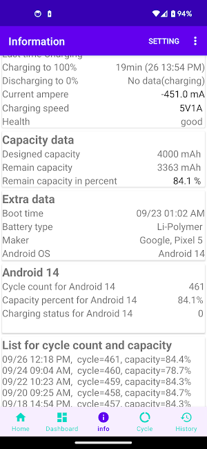 Battery inform for Android 14 Screenshot 2