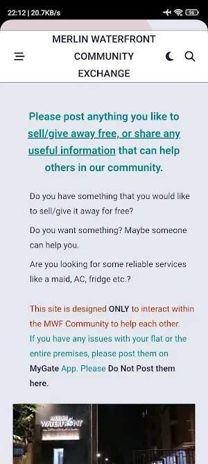 MWF Community Exchange Screenshot 1