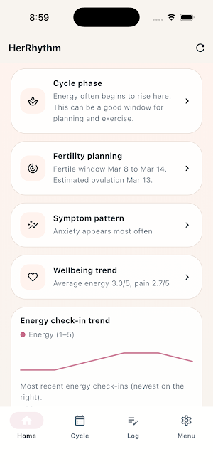 HerRhythm - Cycle Tracker Screenshot 2